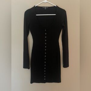 NWOT Missguided size 4 black button up snap dress